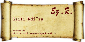 Szili Róza névjegykártya