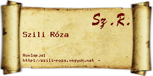 Szili Róza névjegykártya